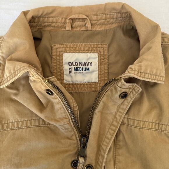 Vintage Old Navy women's lined chore coat, tan, size M, EUC - Picture 2 of 5